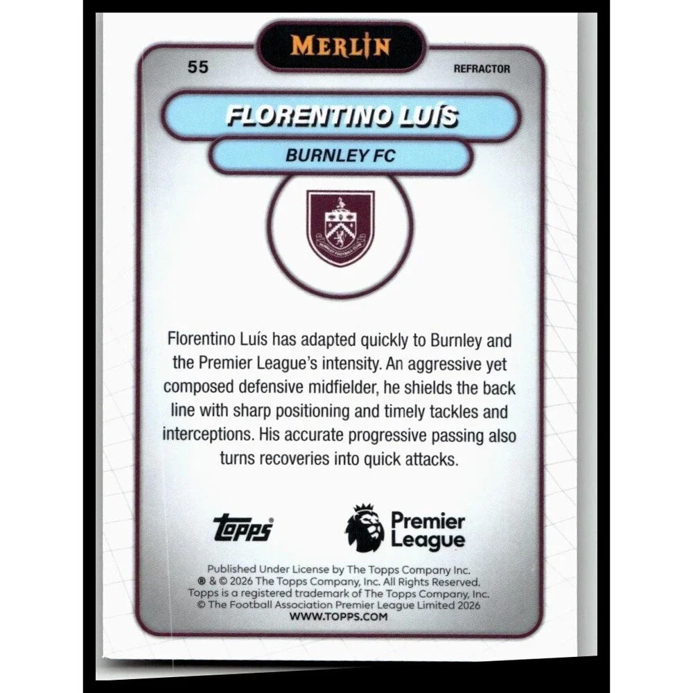 2026 Merlin Premier League #55 Florentino Luís Refractor